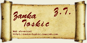 Žanka Toskić vizit kartica